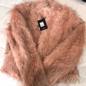 Pink faux fur jacket